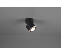 TAURUS SPOT LED 5W 450lm, 3000K METALLO NERO ORIENTABILE GIREVOLE BI-EMISSIONE INTERRUTTORI SEPARATI H. 10,9CM
