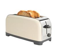 Taurus - Tostapane Vintage Cream 1500W | 2 Fessure Extra Lunghe | 7 Livelli | Funzione Scongelamento | Corpo Inox | Vassoio Raccoglibriciole | Design Retrò
