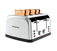Taurus - Tostapane Vintage Four 1900W | 4 Fessure 135x35mm | 7 Livelli | 3 Funzioni | Controlli indipendenti | Inox | Centratura automatica | Raccoglibriciole | Sollevamento extra | Grigio