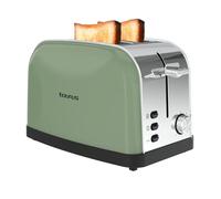 Taurus - Tostapane Vintage II Olive 950W | 2 Fessure Corte (135x35mm) | 7 Livelli | 3 Funzioni | Corpo Inox | Centratura Automatica | Raccoglibriciole | Sollevamento Extra | Avvolgicavo | Verde Oliva