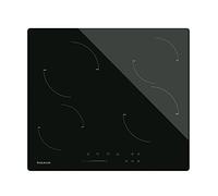 Taurus V6041S Piastra in vetroceramica, 6000 W, 4 zone riscaldamento, 9 livelli di potenza, controllo touch scorrevole, timer fino a 99 min, funzione Stop&Go, funzione Keep Warm, blocco bambini, nero