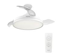 Taurus - Ventilatore da Soffitto con Luce Fresko Hide&Go | 3 Pale | Ultra silenzioso | Timer 8h | 6 Velocità | Telecomando | Programmazione | Motore DC | Bianco