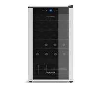 Taurus WC24C - Cantinetta vino da 24 bottiglie, silenziosa, non vibra, isolamento speciale dell'interno, porta in vetro, temperatura regolabile, luce interna, nero