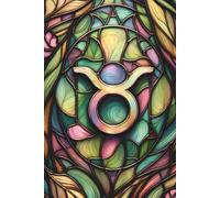 Taurus Zodiac Journal - Faux-Iridescent Stained Glass Design, 6x9 Lined Notebook: Fantasy-Inspired Celestial Cover | Mystical Astrology Gift | Moody Folklore Style