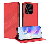 TAUYN Cover Custodia Folio in Pelle per Honor X5c Plus, Premium PU/TPU Pelle Flip Antiurto Wallet Case, con Supporto & Porta Carta. Rosso