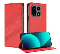 TAUYN Cover Custodia Folio in Pelle per OnePlus 15 5G, Premium PU/TPU Pelle Flip Antiurto Wallet Case, con Supporto & Porta Carta. Rosso