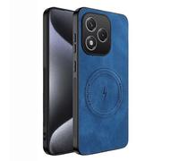 TAUYN Cover per Honor 400 Lite, Ultra Sottile Premium PU Pelle Indietro Custodie e Bumper TPU, Compatibile con Magsafe, Antiurto, Antigraffio Proteggere Custodia. Blu