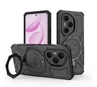 TAUYN Cover per Honor 400 Pro, TPU/PC Doppio Strato Antiurto Guscio Protezione Bumper Case Caso, Supporto Metallico Rotante a 360°, Esterno Antigraffio di Grado Militare. Nero