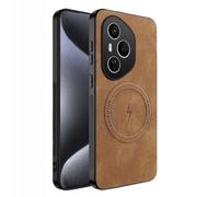 TAUYN Cover per Honor 400 Pro, Ultra Sottile Premium PU Pelle Indietro Custodie e Bumper TPU, Compatibile con Magsafe, Antiurto, Antigraffio Proteggere Custodia. Marrone