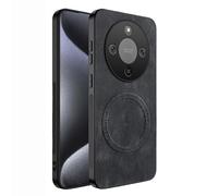 TAUYN Cover per Honor Magic8 Lite, Ultra Sottile Premium PU Pelle Indietro Custodie e Bumper TPU, Compatibile con Magsafe, Antiurto, Antigraffio Proteggere Custodia. Nero