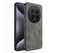 TAUYN Cover per Honor Magic8 Pro, Ultra Sottile Premium PU Pelle Indietro Custodie e Bumper TPU, Compatibile con Magsafe, Antiurto, Antigraffio Proteggere Custodia. Grigio