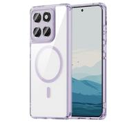 TAUYN Cover per Motorola Edge 60 Fusion, Slim TPU Bumper + Retro Trasparente in PC, con MagSafe Protezione Antiurto e Resistente ai Graffi, Rinforzare la con Quattro Angoli Case Cover. Viola