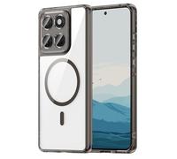 TAUYN Cover per Motorola Edge 60 Fusion, Slim TPU Bumper + Retro Trasparente in PC, con MagSafe Protezione Antiurto e Resistente ai Graffi, Rinforzare la con Quattro Angoli Case Cover. Nero