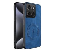 TAUYN Cover per Motorola Signature, Ultra Sottile Premium PU Pelle Indietro Custodie e Bumper TPU, Compatibile con Magsafe, Antiurto, Antigraffio Proteggere Custodia. Blu
