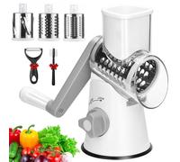 TAVADA Tagliaverdure Mandolina,Trita Verdure a Tamburo Manuale con 3 Acciaio Inox Pale Tamburo,Mandolina per Verdure,Grattugia Verdure, per Cucina Verdure, Patate, Carote, insalate, Tritatutto