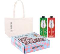Tavernello Merchandising Cofanetto con Borsa Mare, Vino Rosso d'Italia in Brick 1L, Vino Bianco d'Italia in Brick 1L, Merch e Vino Confezione Regalo (Confezione da 6)