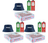 Tavernello Merchandising Cofanetto con Cappello Pescatore Blu, Vino Rosso d'Italia in Brick 1L, Vino Bianco d'Italia in Brick 1L, Merch e Vino Confezione Regalo (Confezione da 3)