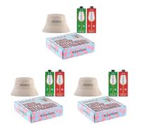 Tavernello Merchandising Cofanetto con Cappello Pescatore Sabbia, Vino Rosso d'Italia in Brick 1L, Vino Bianco d'Italia in Brick 1L, Merch e Vino Confezione Regalo (Confezione da 3)