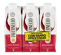 Tavernello Vino Rosso d’Italia - Generoso e Profumato - Ideale con Primi Piatti, Arrosti, Carni Rosse e Formaggi - Contenitore Richiudibile Tetra Brik Aseptic 11,5% vol - 3 x 250 ml (Red)