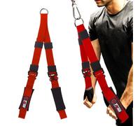 TAVIEW Cavo per tricipiti (Due Lunghezze Integrate in Una), Maggiore libertà di Movimento, Cinghie di Estensione per tricipiti, Accessori Crossover (Rosso, Lunghezza Regolabile (33-71 cm)