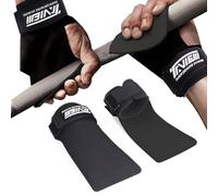 TAVIEW Cinghie da polso per sollevamento pesi per massima supporto alla presa: sollevamento, stacco da terra e pesi, guanti per allenamento, trazioni, stacco da terra e shrugs (Gomma2 (Nero&Nero))