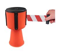 Tavkomco Barriera a Cintura Retrattile montata a Cono, Dimensioni Disponibili 2/3/5 m, Parte Superiore Retrattile a barriera a Cono per Cono Stradale(A,5M(16.4FT))