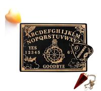 Tavola a pendolo da 12", in legno di divinazione nero, in legno, con scritta "Ouija", per divinazione, messaggio spirituale, set di pendolari