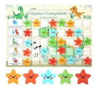 Tavola da allenamento per vasino per bambini con 40 adesivi a stella magnetici riutilizzabili, lavagna interattiva per l'allenamento del WC (dinosauri)