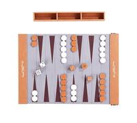 Tavola da backgammon pieghevole e arrotolabile in pelle, Chengse