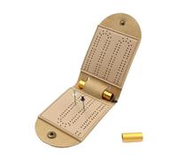 Tavola da cribbage da viaggio, set da viaggio in poliuretano con 4 penne in metallo, gioco pieghevole e portatile per picnic, riunioni di famiglia, feste