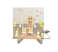 Tavola da disegno a LED fai da te fatta a mano per bambini per esplorare la creatività, il disegno e lo studio con illuminazione notturna (15 x 15 cm)