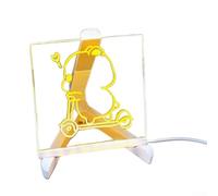 Tavola da disegno in acrilico a LED per bambini fai da te con penne colorate, promuove l'apprendimento, la creatività e il legame familiare attraverso l'arte e la scrittura (15 x 15 cm)