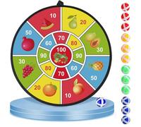 Tavola da Lancio Portatile di precisione, Set Bersaglio con 12 Palline adesive, Giochi Sportivi per Feste al Chiuso e all'aperto per Bambini da 3 Anni, Maschi e Femmine Fruit Recognition