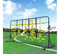 Tavola da rimbalzo da portiere di calcio con ruote, deflettore portatile per migliorare la riflessione e l'agilità, ideale per esercitazioni da soli o di squadra