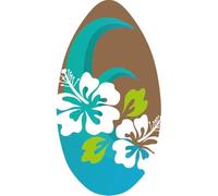 Tavola da skimboard, 96 cm, in legno con motivo floreale