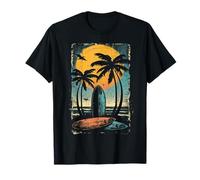 Tavola da Surf Beach Palm Trees Hawaiian-Theme Cool Graphic Maglietta