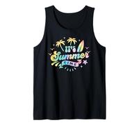 Tavola da surf in stile retrò "It's Summer Time" con palme Canotta