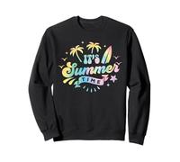 Tavola da surf in stile retrò "It's Summer Time" con palme Felpa