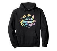 Tavola da surf in stile retrò "It's Summer Time" con palme Felpa con Cappuccio