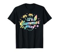 Tavola da surf in stile retrò "It's Summer Time" con palme Maglietta