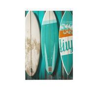 Tavola da surf in stile vintage su turchese bandiera da giardino di benvenuto in legno 0,6 x 0,9 m double face non sbiadisce bandiere per casa cortile sfondo foto banner per cortile portico prato