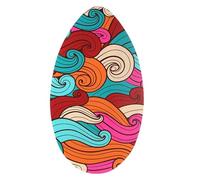 Tavola da surf piccola con finitura lucida, skim board da 89 cm, per tutte le età, onde colorate