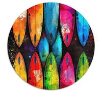 Tavola da Surf Puzzle 1000 Pezzi Avventura Rotonda Puzzle Gioco di Intelligenza Arte Decorazione Moderna per Tutta La Famiglia 1000pcs (67,5x67,5cm)