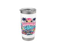 Tavola da surf retrò anni '80 e '90 nostalgia Summer Beach Vibes Boombox Bicchiere termico in acciaio inox doppia parete