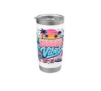 Tavola da surf retrò anni '80 e '90 nostalgia Summer Beach Vibes Boombox Bicchiere termico in acciaio inox doppia parete