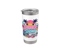 Tavola da surf retrò anni '80 e '90 nostalgia Summer Beach Vibes Boombox Bicchiere termico in acciaio inox doppia parete