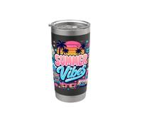 Tavola da surf retrò anni '80 e '90 nostalgia Summer Beach Vibes Boombox Bicchiere termico in acciaio inox doppia parete