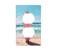 Tavola da surf rosa stand verticale sulla spiaggia copertura interruttore luce decorativa 1 banda piastra da parete per cucina stanza bagno dimensioni 7x11,4 cm