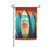 Tavola da surf su bandiere in legno per esterni, 30,5 x 45,7 cm, stampa su entrambi i lati, bandiera da giardino per esterni, bandiera per vacanze con occhielli, bandiera per casa, cortile, per
