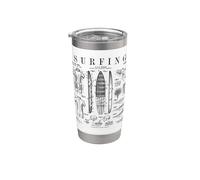 Tavola da surf Vintage Patent Surfer Print Bicchiere termico in acciaio inox doppia parete